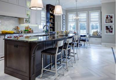 Kitchen island with stools