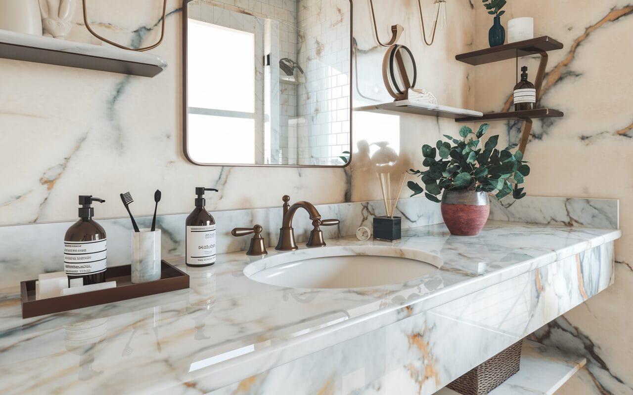 bathroom countertop materials marble