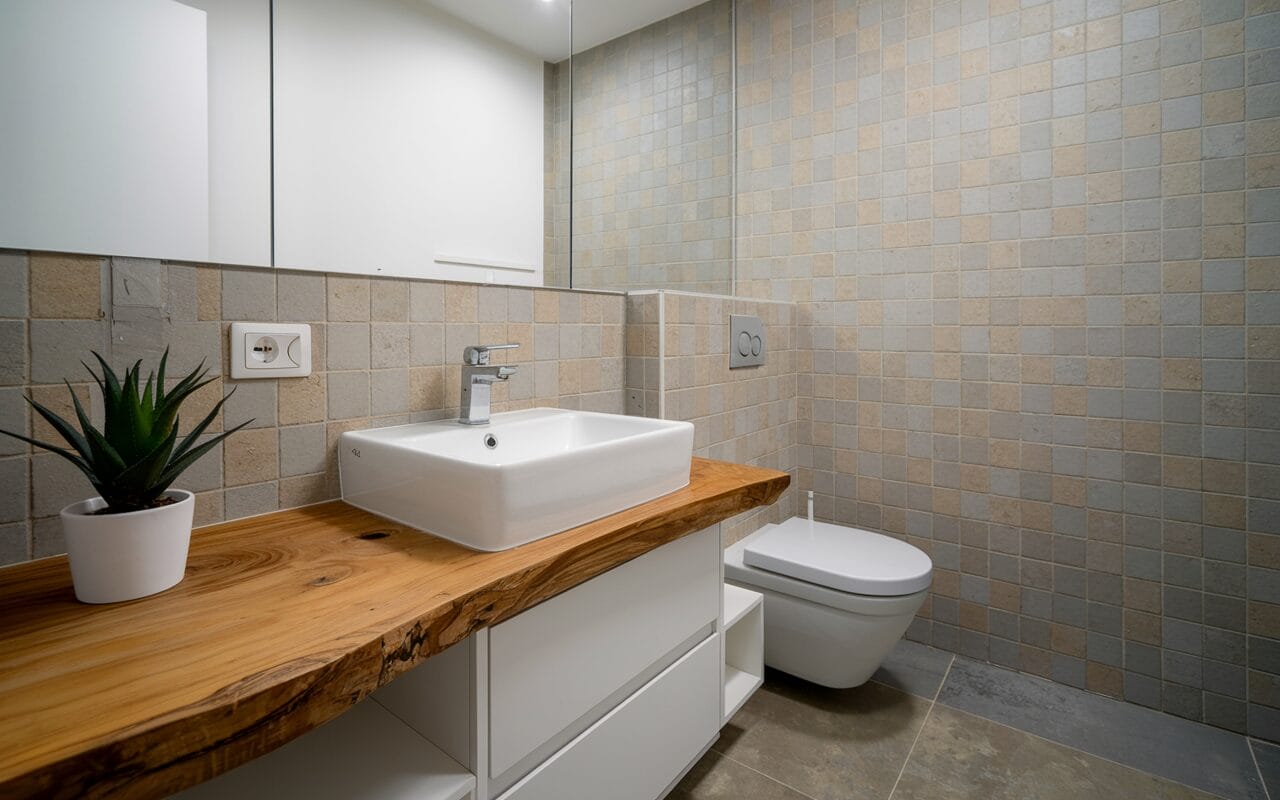 bathroom countertop materials wood