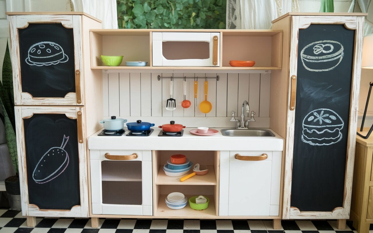 how to repurpose kitchen cabinets into kids play kitchen